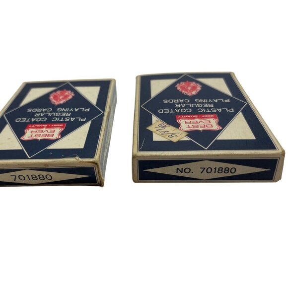 Vintage Best-Ever Plastic Coated Playing Cards Set Of 2 A64 - Picture 3 of 4
